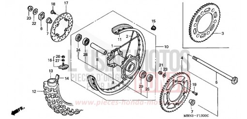 REAR WHEEL XR650R7 de 2007